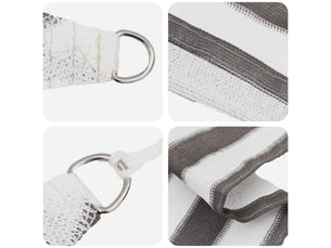 Voile d'ombre - voile d'ombrage - voile parasol 4 x 5 m hdpe rectangulaire gris clair et blanc
