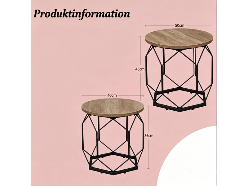  Tables basses gigognes rondes avec plateau amovible et niche de rangement pour salon, style moderne, gris et bois  - Conforama D