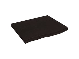 Comptoir de salle de bain, plan de travail marron foncé bois massif traité cf65862