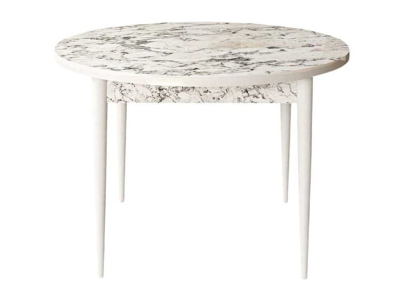  Table de repas ronde rox blanc marbré  - Conforama A