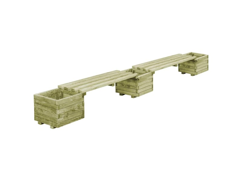  Banc de jardin à jardinières 196 cm bois de pin imprégné 02_0001365  - Conforama D