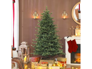 Sapin de noël artificiel 180 cm, arbre de noël réaliste avec 1660 pointes de branche articulée, support en métal, vert