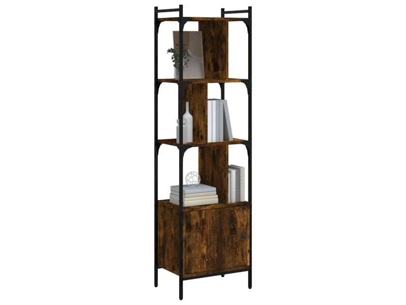  Bibliothèque, armoire à livres avec porte chêne fumé 44,5x30x154,5 cm  - Conforama C