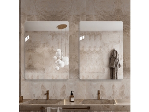 Miroir mural sans cadre 100 x 75 cm – argent – installation horizontale ou verticale, film anti-éclats