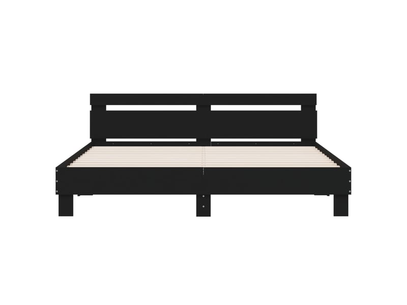 Lit double- lit adulte -  cadre de lit sans matelas noir 160x200 cm  - Conforama D