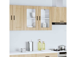 Armoire murale de cuisine et porte en verre porto chêne sonoma shl6196