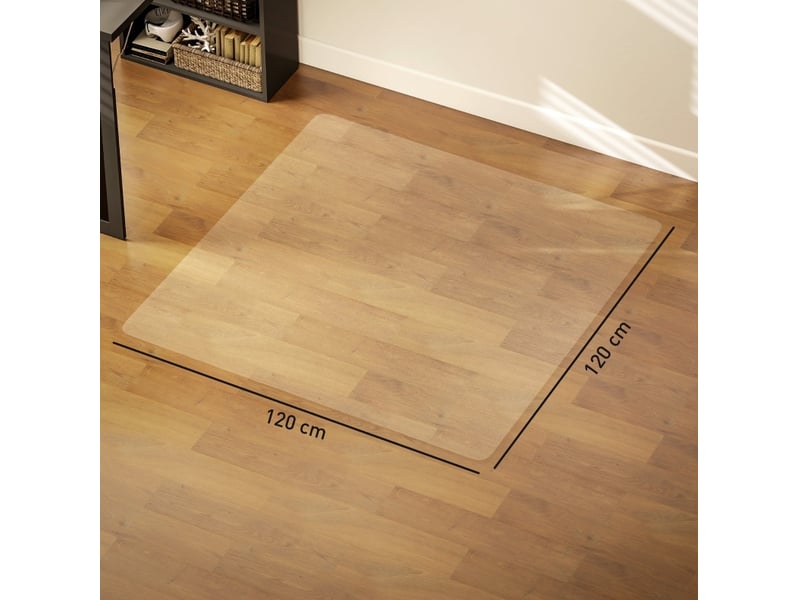  Tapis de protection de sol 120x120 cm – transparent – antidérapant et imperméable pour chaise de bureau  - Conforama C