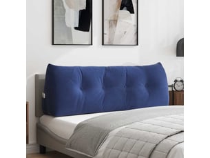 Coussin de dos, coussin de dossier bleu police 140 x 24 x 50 cm velours cf54559