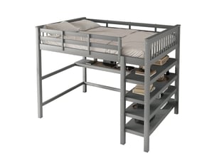 Lit mezzanine 140x200 cm <strong>MODENUIT </strong> <strong></strong> coloris gris