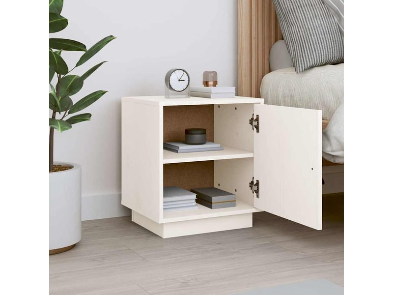  Table de chevet - cabinet de chevet - table de nuit blanc 40x34x45 cm bois de pin massif  - Conforama B
