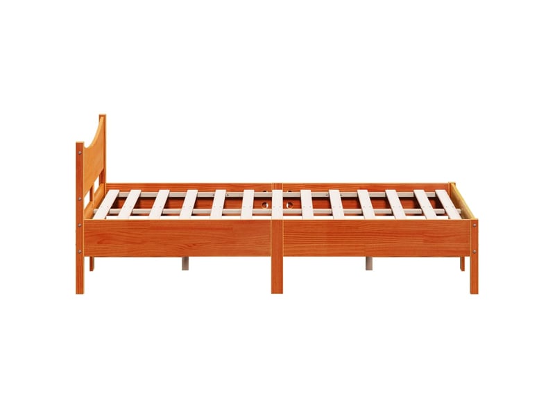  Lit double- lit adulte -  cadre de lit sans matelas  marron 135x190cm bois pin massif  - Conforama D