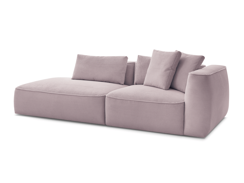 Bobochic canapé droit fixe 3 places leopold velours côtelé violet accoudoir droit LEOPOLD - Conforama A