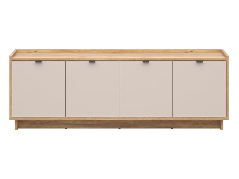  Meuble tv 4 portes coloris chêne mauvella beige - longueur 173,3 x profondeur 42 x hauteur 59,6 cm  - Conforama A