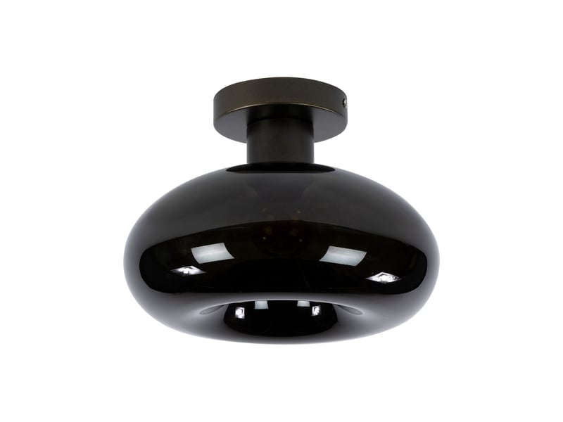  Plafonnier rond 27x20 cm en verre brun et bronze - zilur  - Conforama A