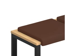 Lot de 2 coussins de banc, coussins d'assise, coussins pour chaisecanapé simili cuir marron profondeur 35 cm cf52492