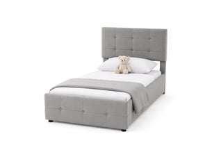 Lit coffre 90x200 cm ULQENI   coloris gris