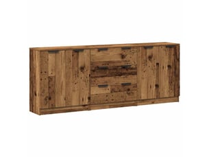 Buffets 3 pcs - bahut - meuble de rangement vieux bois 60x30x70 cm bois d'ingénierie