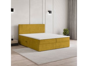 Lit avec rangement 160x200 cm <strong>MASSENO</strong>  <strong></strong> coloris jaune