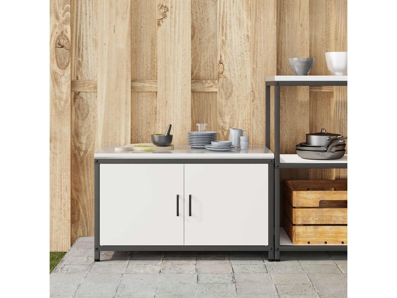 Meuble de rangement de cuisine hattem blanc 90x50x53cm - Conforama D