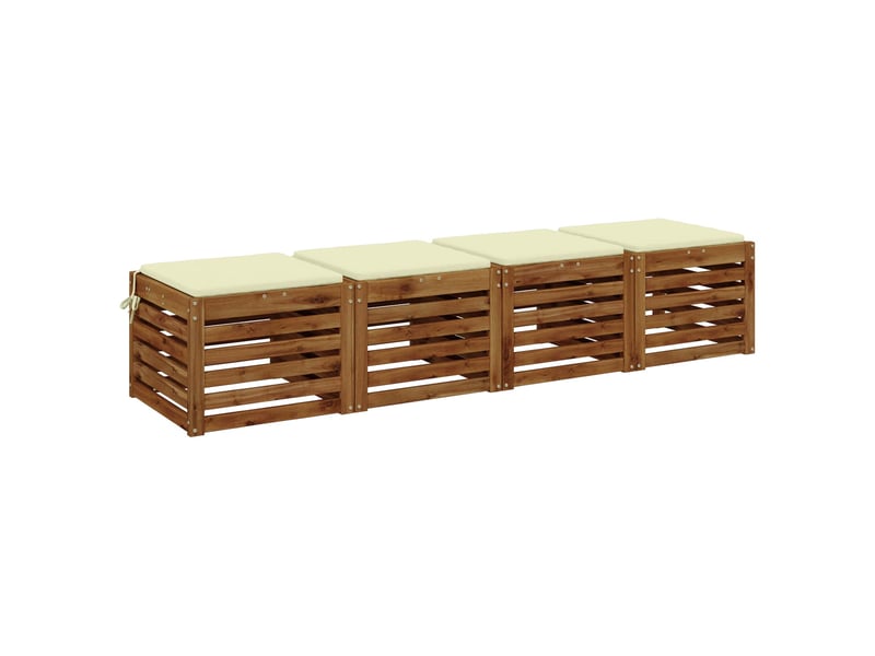  Lot de 4 coussins de siège, coussins d'assise soest 100 % polyester crème cf60371  - Conforama C