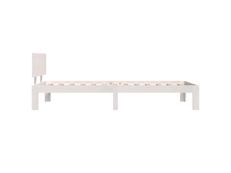  Lit simple- lit adulte -  cadre de lit sans matelas blanc bois de pin massif 90x200 cm  - Conforama D