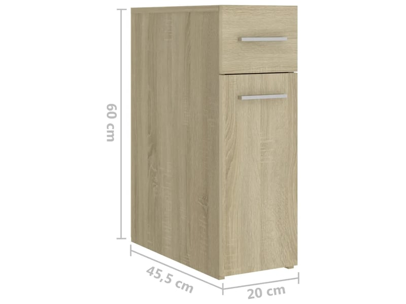  Armoire apothicaire design moderne 20 x 45,5 x 60 cm en bois d'ingénierie chêne sonoma 02_0047787  - Conforama E