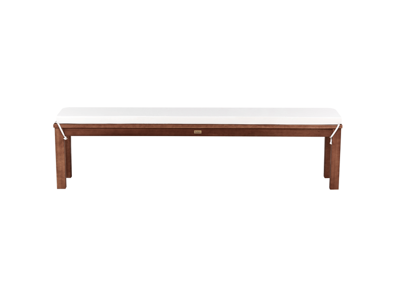  Banc avec coussin d'assise monsano 170 cm bois d'eucalyptus blanc cassé  - Conforama A