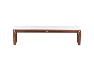 Banc avec coussin d'assise monsano 170 cm bois d'eucalyptus blanc cassé