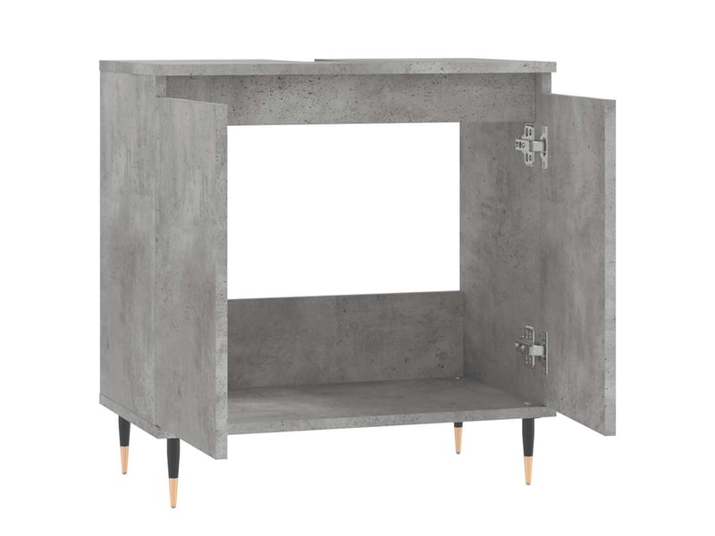  Amoire de salle de bain gris béton 58x33x60cm bois d'ingénierie shl9468  - Conforama E