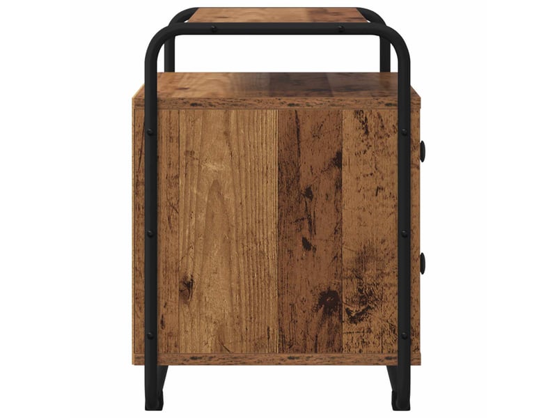 Table de chevet - cabinet de chevet - table de nuit 2 pc bois ancien bois d'ingénierie - Conforama E