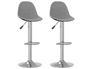 Lot de 2 tabouret de bar, chaise de bar gris tissu