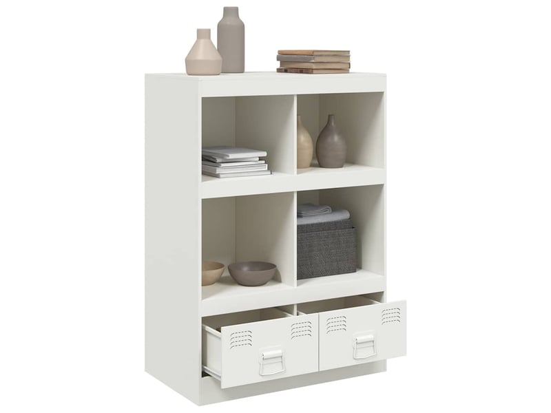  Buffet haut - bahut - meuble de rangement blanc 67x39x95 cm acier  - Conforama E