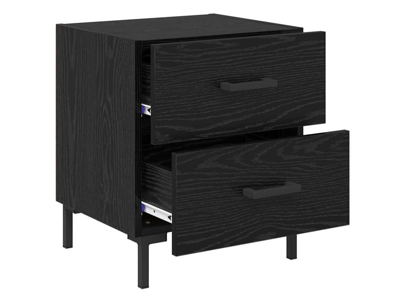 Table de chevet - cabinet de chevet - table de nuit 2 pc chêne noir 40 x 35 x 47,5 cm - Conforama D