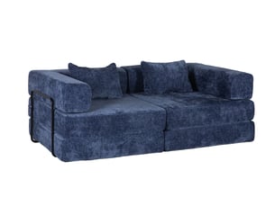 Canapé-lit convertible 200x100x63 cm modulaire bleu foncé