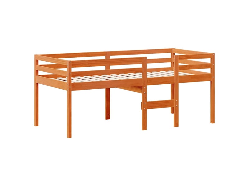 Lit simple- lit adulte - lit haut sans matelas marron 80x200 cm bois de pin massif - Conforama D
