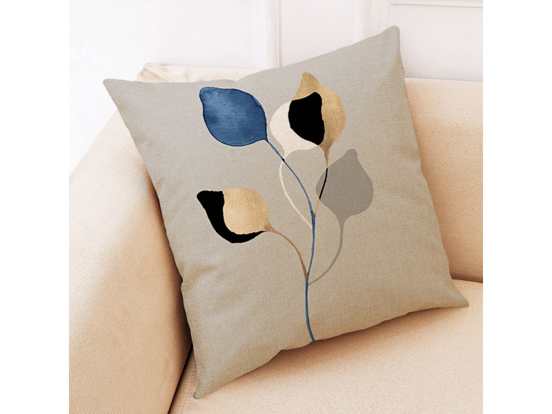  Lot de 4 housses de coussin décoratives en forme de feuille 45 cm x 45 cm gris 45 x 45 cm housses de coussin carrées en polyester doux pour salon, ca  - Conforama E