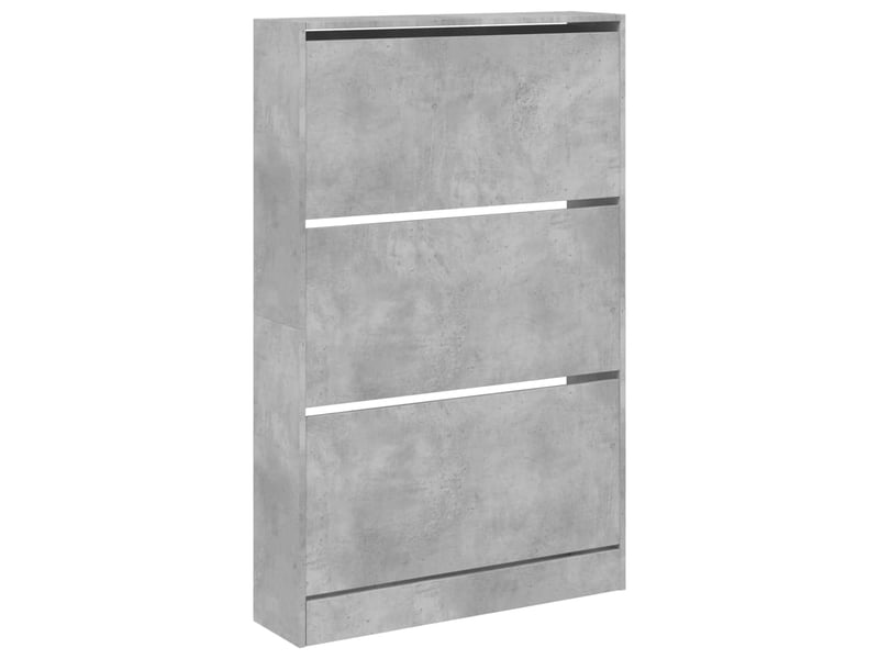  Meuble à chaussure, armoire à chaussures gris béton 80x21x125,5cm bois d'ingénierie  - Conforama D