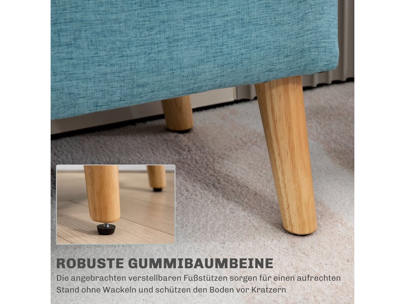  Banc coffre tcqpz rembourré avec rangement 110 x 39 x 45 cm polyester bleu  - Conforama E