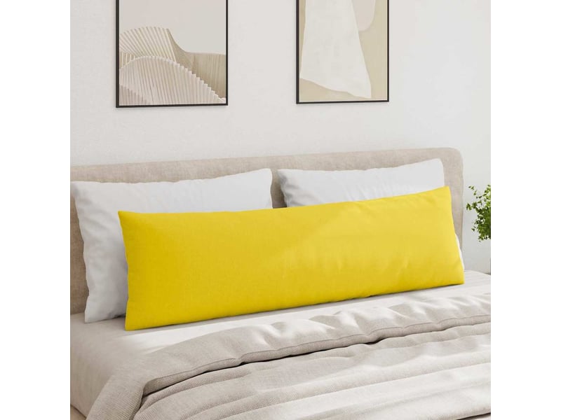  Lot de 2 coussins de canapé, coussins décoratifs tissu jaune clair 145 x 40 cm cf58887  - Conforama D