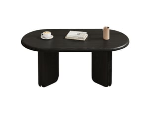 Table basse ovale coloris noir <strong>WISHDOR</strong> <strong></strong> - 50 cmx99 cm