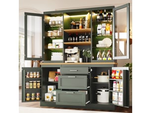 Buffet 4 porte(s)  3 tiroir(s) <strong></strong> <strong>Qualité haut de gamme</strong> - 140 cm coloris vert 