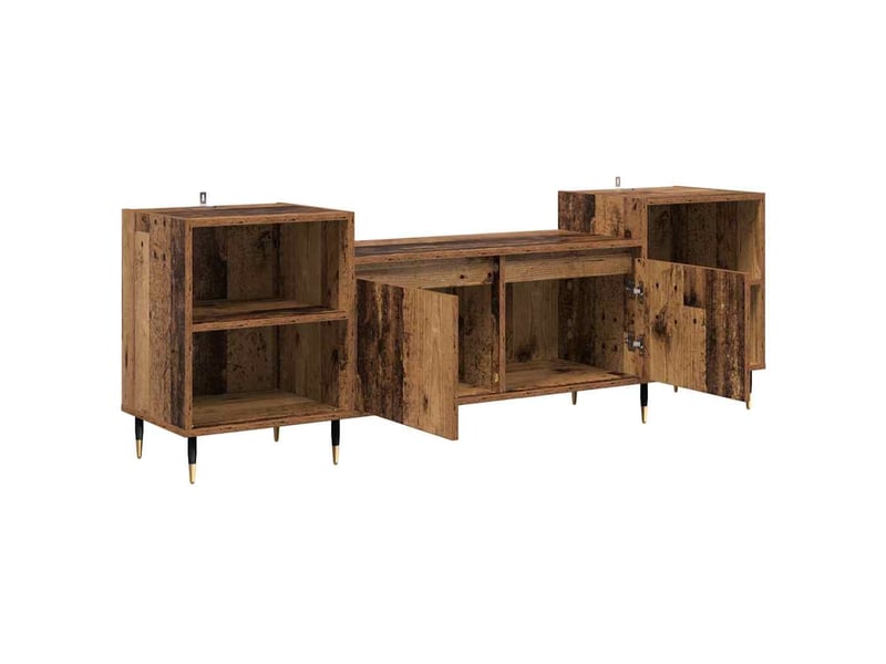  Meuble tv - banc tv - meuble de rangement 160 x 35 x 55 cm bois ancien bois d'ingénierie  - Conforama E