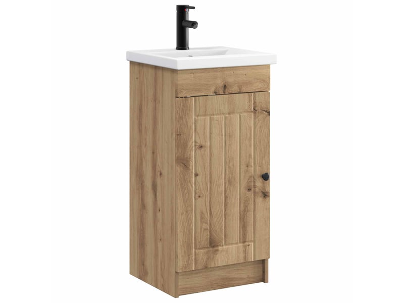  Meuble de salle de bain avec évier chêne artisanal shl171  - Conforama A
