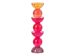 Bougeoir design en verre yannis 30cm rose & orange