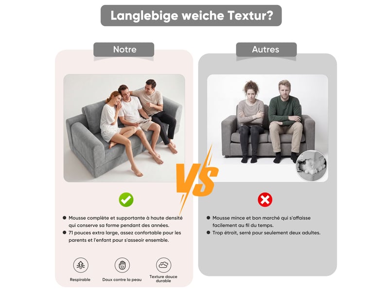 Canapé-lit pliant convertible 2 places 160 x 80 x 78 cm gris en tissu, couchage d'appoint modulable - Conforama D