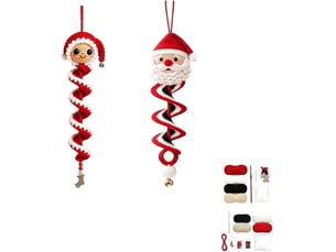 Lot de 2 kits diy crochet bonhomme de neige en spirale – pour débutants, ornements de noël à réaliser soi-même-style 4