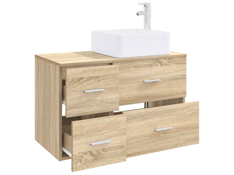 Ensemble de mobilier de salle de bain 2 pcs chêne sonoma shl9580 - Conforama C