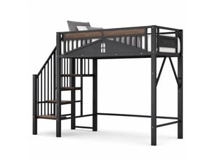 Lit mezzanine 90x200 cm <strong>MODENUIT </strong>  <strong></strong> coloris noir