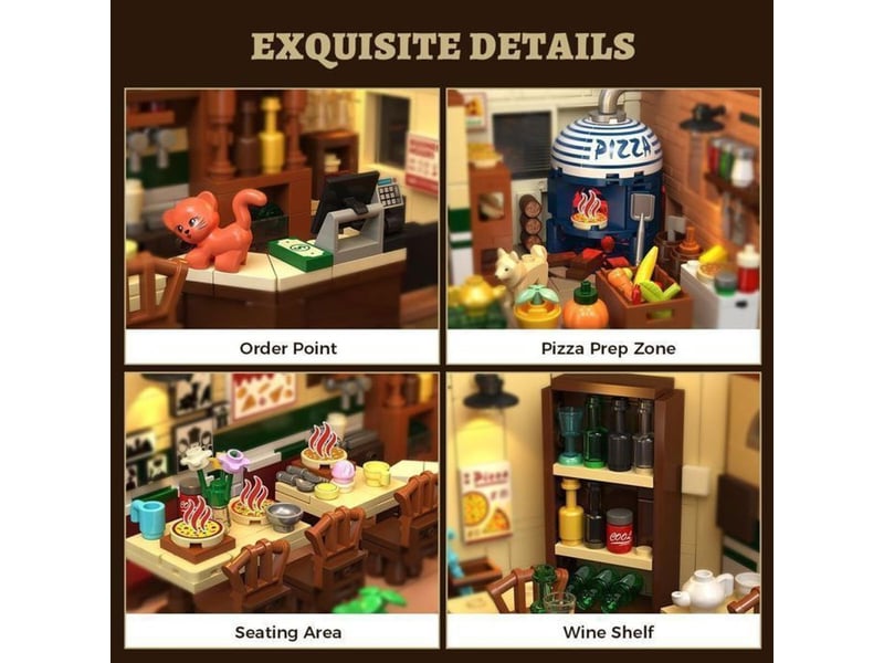  Jeu de construction pizzeria italienne 1098 pieces avec led et camion retro 151498_AABPQ25285_6_DROPFR - Conforama C