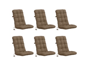 Lot de 6 coussins de chaise à dossier haut vianen cf59401